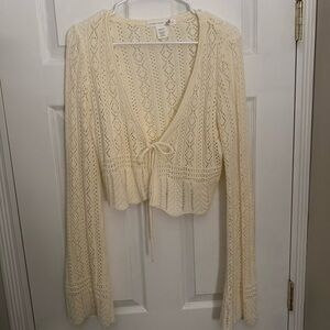 Bow tie cropped cardigan
